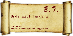 Brösztl Teréz névjegykártya