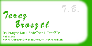 terez brosztl business card